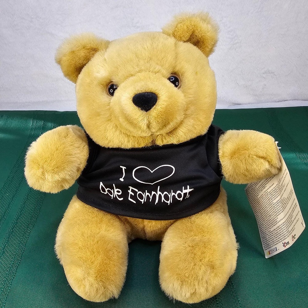 Dale Earnhardt Teddy‎ Bear Plush I Love Dale Earnhardt Black Shirt NASCAR